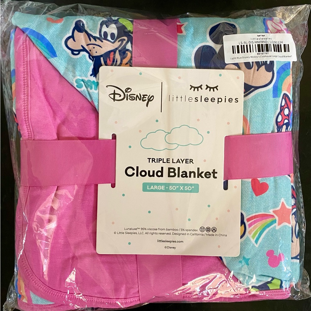 Little Sleepies Disney Mickey’s Clubhouse Large Cloud Blanket in pink